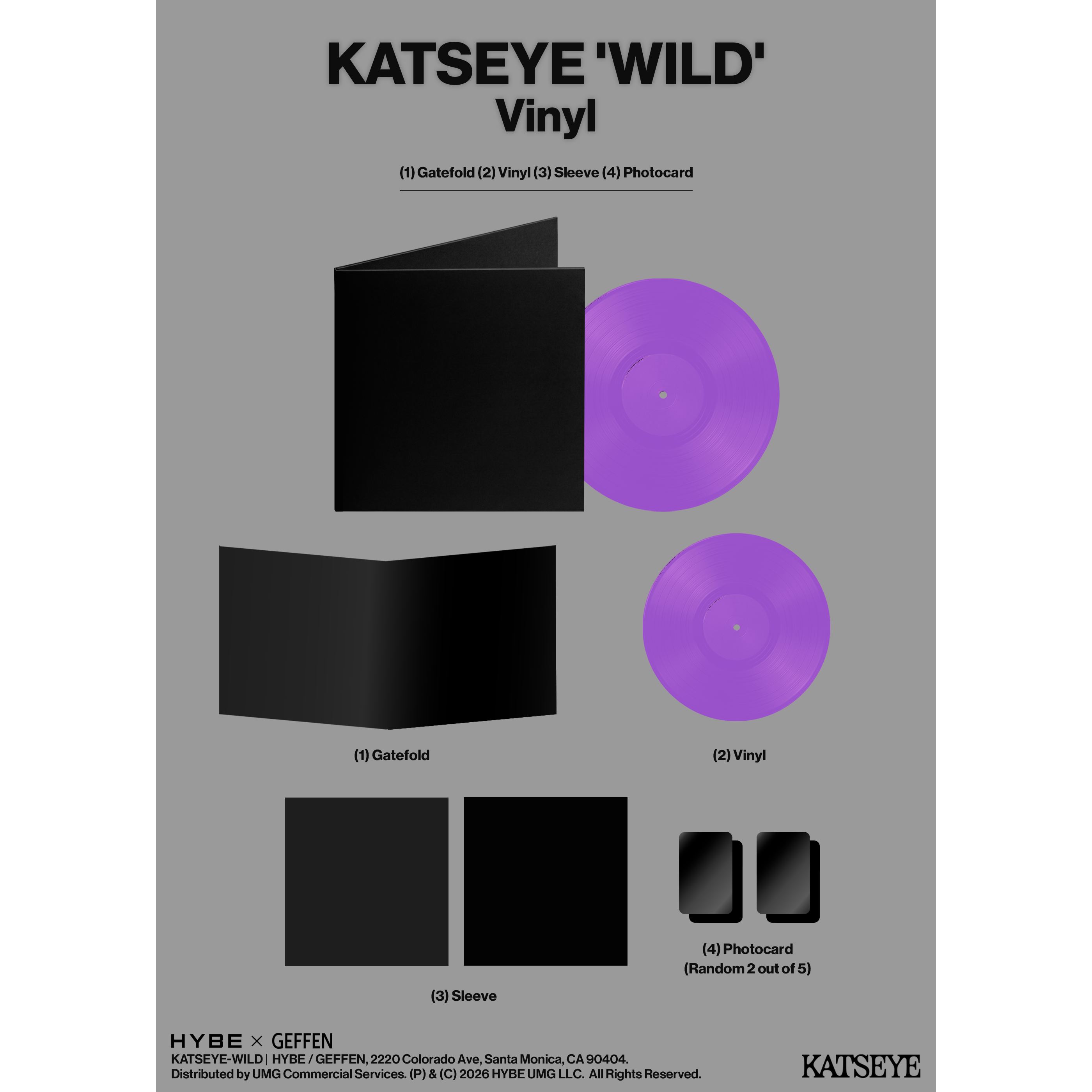 KATSEYE WILD - Official Store Exclusive Vinyl + Signed Artcard Official Store Exclusive Vinyl + Signed Artcard 442817