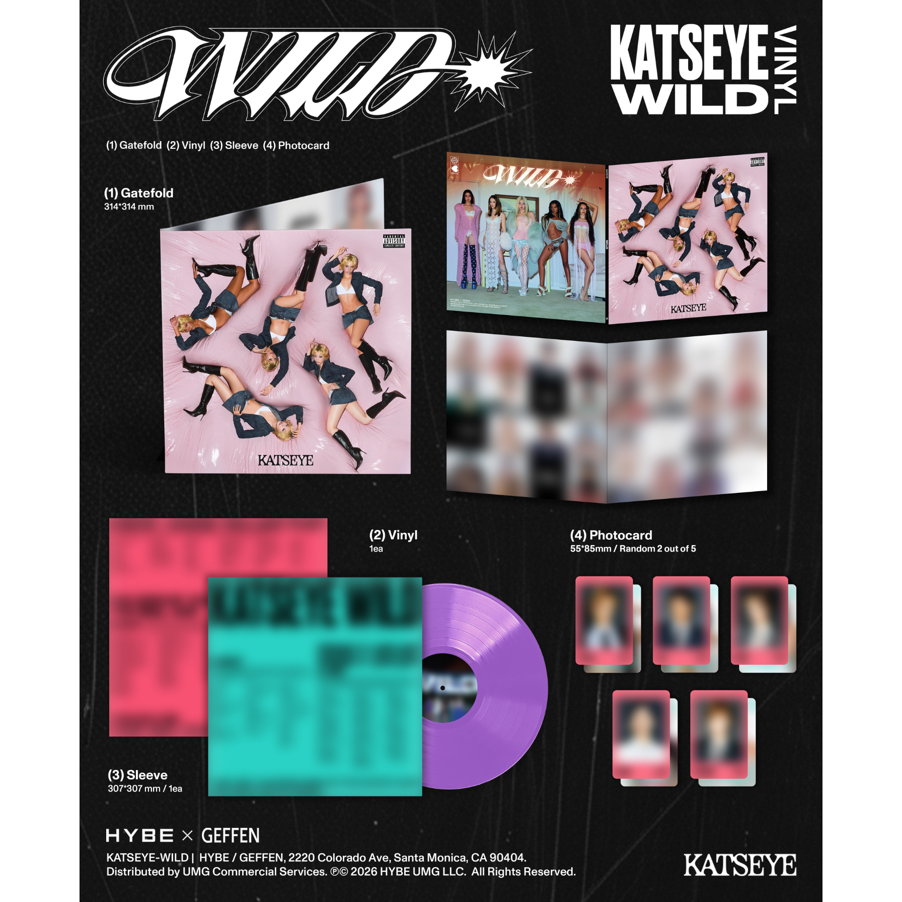 KATSEYE WILD - Official Store Exclusive Vinyl + Signed Artcard Official Store Exclusive Vinyl + Signed Artcard 450750